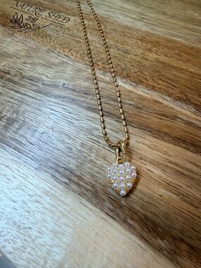 Clare V Gold Heart charm with Pearl Accents